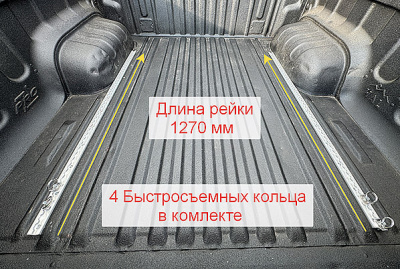 Такелаж. Комплект реек (1265мм - 2 шт., Кольца - 4 шт., крепеж)