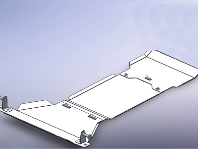 RAM 2024+ 3.0 л. RHO (540 л.с.) Защита днища. 3 листа с крепежом. 4 мм алюминий