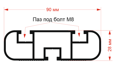Кунг опция: Поперечина широкая с Т-пазом (1 шт.)